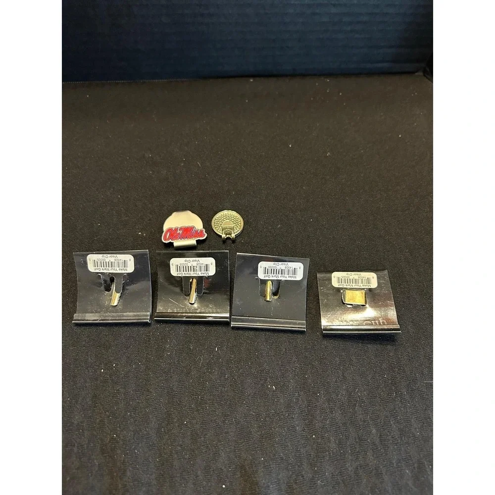 Lot Of 6 Assorted Golf Visor Clips